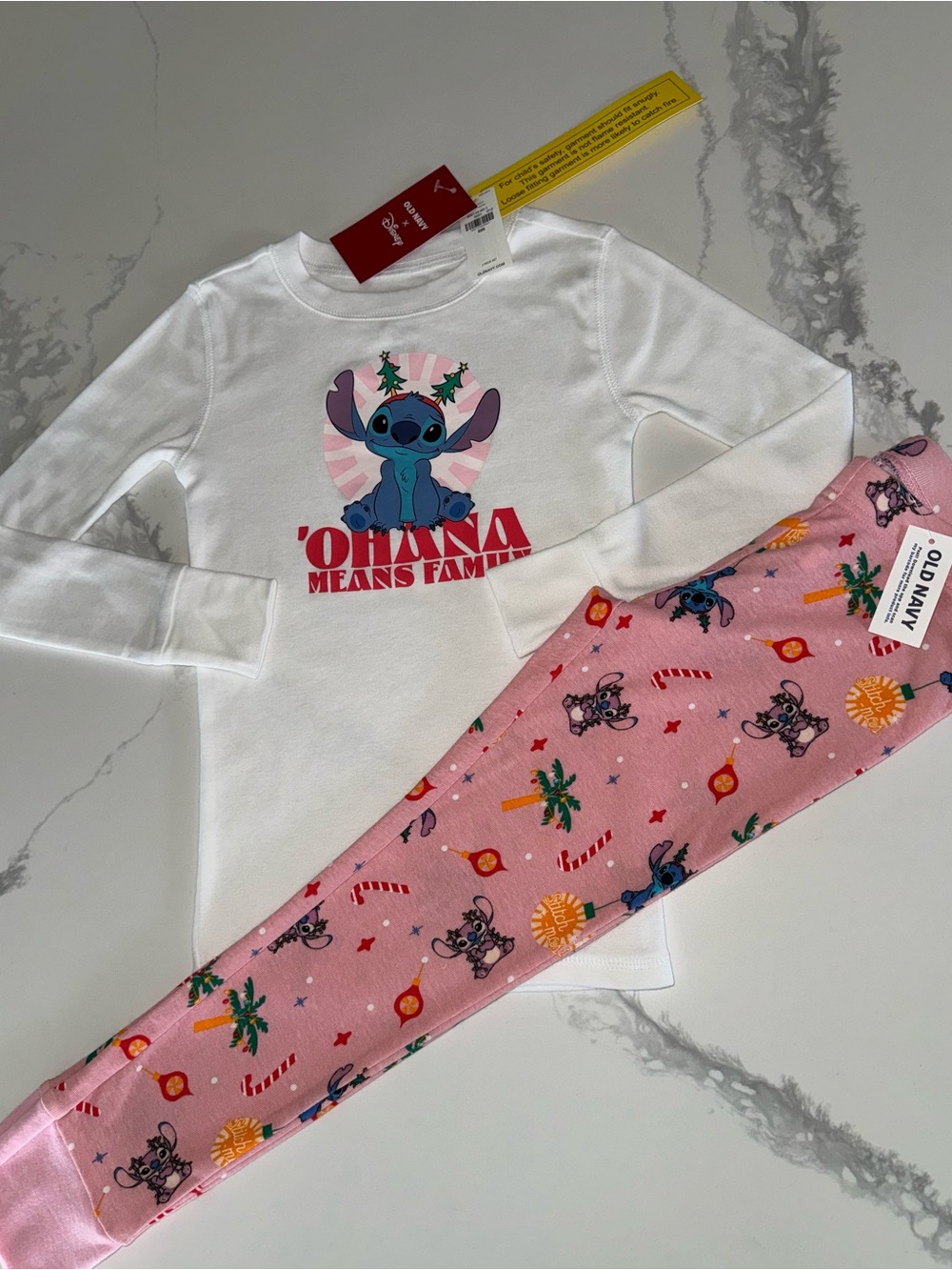 Old Navy Girls' Stitch Cotton Holiday Pajamas Kids Size 6